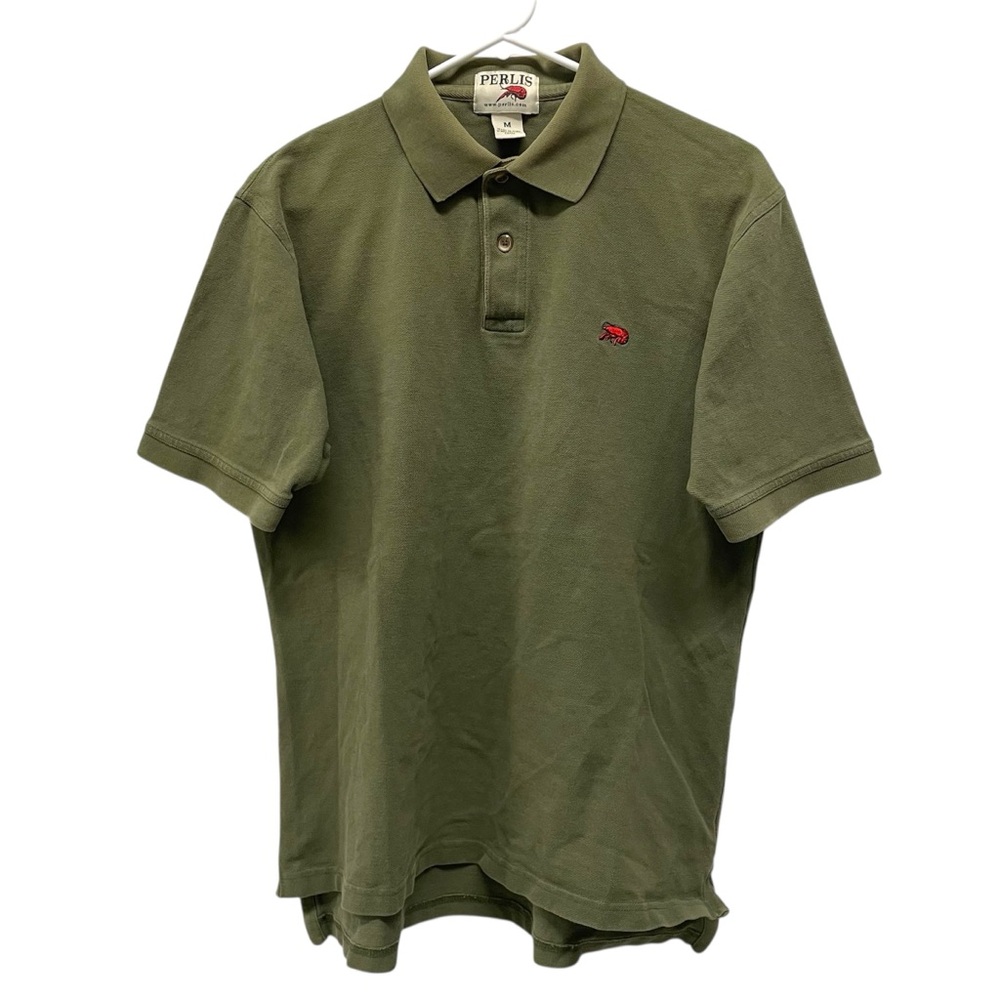 Perlis Crawfish Signature Stretch Pique Green Polo Shirt // M